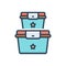 Color illustration icon for Container, parcel and cargo