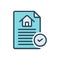 Color illustration icon for contract, legal and responsive