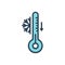Color illustration icon for Cool, temperature and thermometer