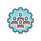 Color illustration icon for Cooperation, co operation and collaborate