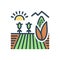 Color illustration icon for Cornfield, crop and agriculture