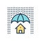 Color illustration icon for Coverage, insurance and protection