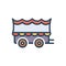 Color illustration icon for Covered, wagon and journeyColor illustration icon for