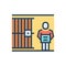 Color illustration icon for Crime, offense and wrong