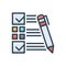 Color illustration icon for Customer Survey, satisfaction and evaluate
