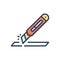 Color illustration icon for Cut, knife and tool