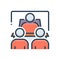 Color illustration icon for Debriefing, interview and counseling