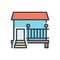 Color illustration icon for Deck, house and porch
