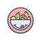 Color illustration icon for Delicious, tasty and yummy