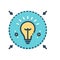 Color illustration icon for Denote, enlighte and inform