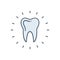 Color illustration icon for Dental care, dentistry and clinics