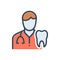 Color illustration icon for Dentists, dental and surgeon