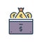 Color illustration icon for Deposits, credited and money