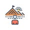 Color illustration icon for Determine, mountain and top