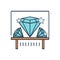 Color illustration icon for Diamond exhibit, sparkler and shiner