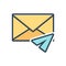 Color illustration icon for Direct Message, inbox and communication