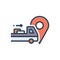 Color illustration icon for Dispatching, send and transport