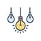 Color illustration icon for Distinct, bulb and special