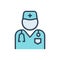 Color illustration icon for doctor, surgery and paramedic