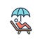 Color illustration icon for Ease, comfort and rest