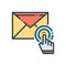 Color illustration icon for Email subscription, communication and letter