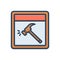 Color illustration icon for Emergency Window, hammer and break