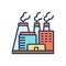 Color illustration icon for Emissions, carbon and smoke