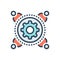 Color illustration icon for Enablement, competence and efficiency