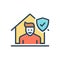 Color illustration icon for Ensure, secure and verify