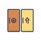 Color illustration icon for Entrance, gateway and door