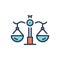 Color illustration icon for Equity, justice and balance