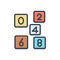 Color illustration icon for Even, number and count