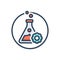 Color illustration icon for Experiment, beaker and flask