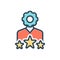 Color illustration icon for Expertise, ability and expertness