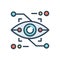 Color illustration icon for Eyetap augmentation, eyesight and software
