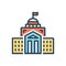 Color illustration icon for Federal, building and government
