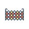 Color illustration icon for fence, mesh and rampart
