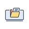 Color illustration icon for Filing, folder and archives