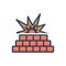 Color illustration icon for Firewall, blast and fire