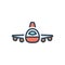 Color illustration icon for Flight, plane and aeroplane