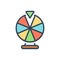 Color illustration icon for Fortune, wheel and lottery