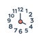 Color illustration icon for Four, number and clock