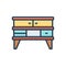 Color illustration icon for Furniture, cupboard and home