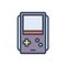 Color illustration icon for Game, console and video