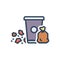 Color illustration icon for Garbage, rubbish and dustbin