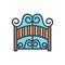 Color illustration icon for Gates, fence and housemetal