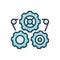 Color illustration icon for Gears, engine and machine