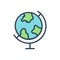 Color illustration icon for Geographic, world and globe