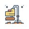 Color illustration icon for Geotechnic, drilling and investigation