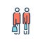 Color illustration icon for Going To Shopping, together and consumer